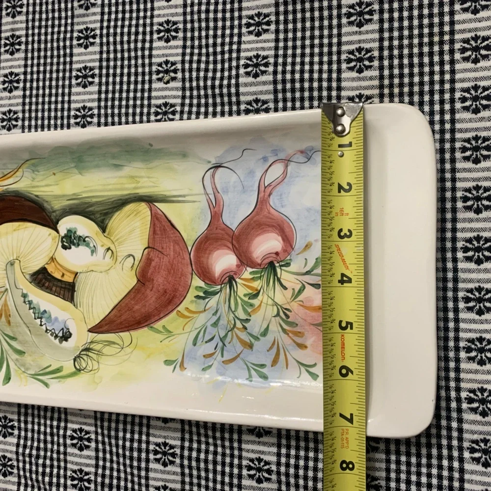 Vintage Mancioli Hand-Painted Ceramic Tray